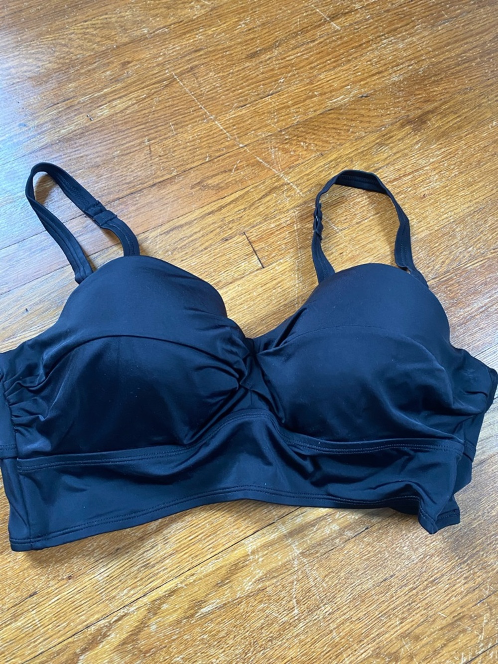 Black Padded Underwire Bikini Top with Adjustable Straps - Women Swim Bikinis